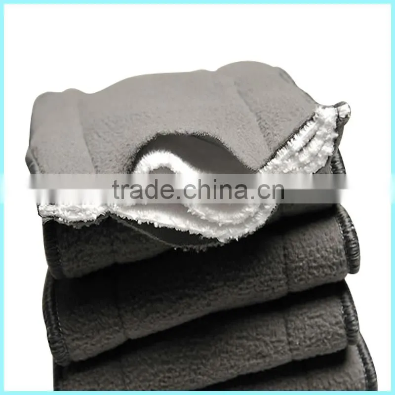 Leak Guard Organic Bamboo Charcoal Double Gusset Diaper Insert