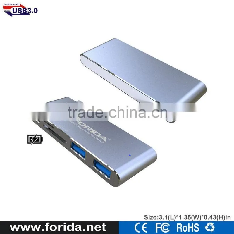 Type C USB combo connector USB C HUB and card reader for macbook