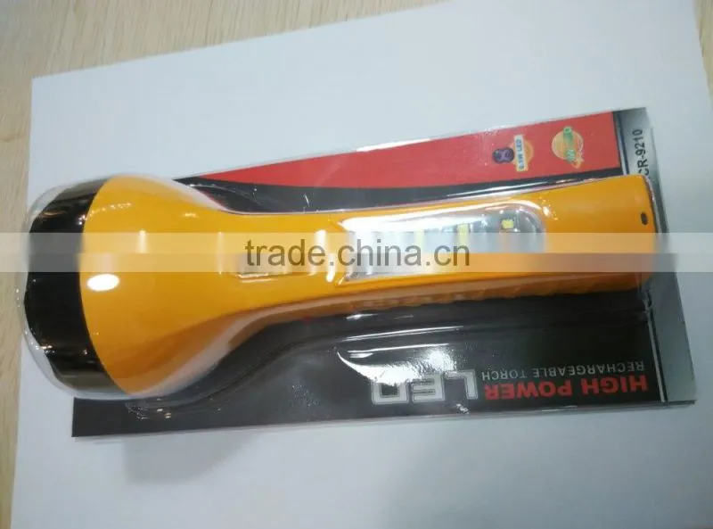 Ningbo rechargeable led plastic torch with plug