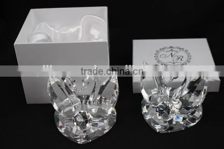 factory directly sale beautiful couple crystal swans