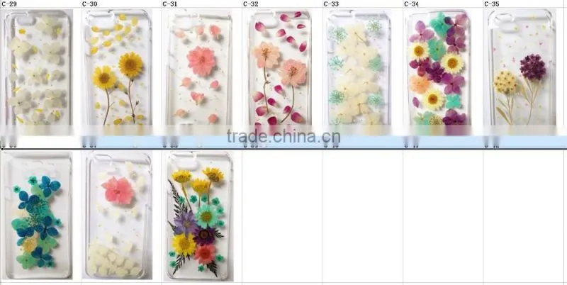 2016 Unique design real flower phone cover tpu soft phone case for iphone 6