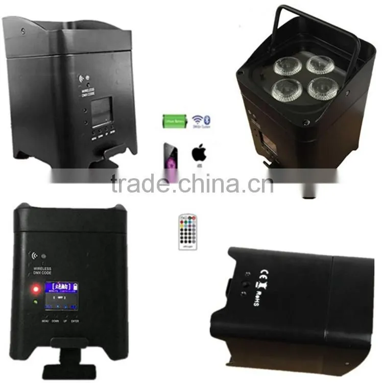 4*18w RGBWA UV wireless battery led par light led light stage lighting
