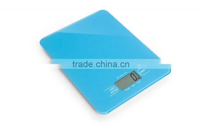 Digital Kitchen Scale, 3mm Tempered Safety Glass Platform, 1g/0.1oz Graduation, 5kg Capacity