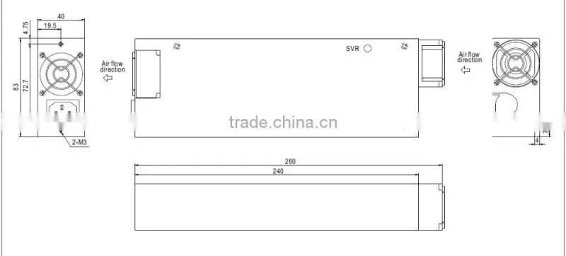 CE EMC approved meanwell ipc-300a industrial 300w 1U computer power supply