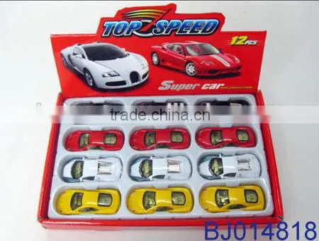 12pcs free wheel mini metal die cast car model