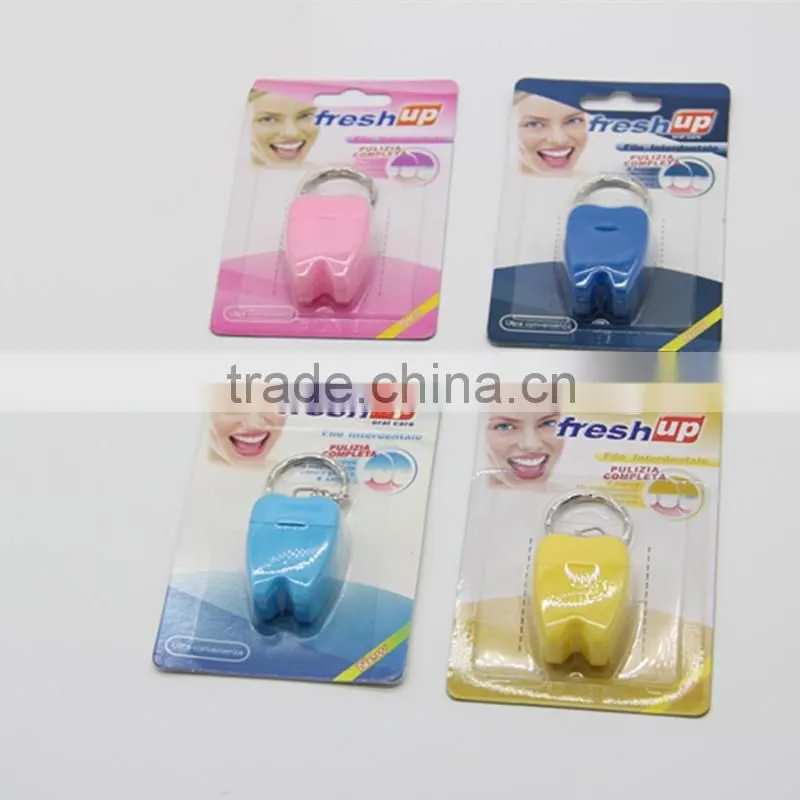 15m mint flavor tooth shape dental floss with FDA certificate