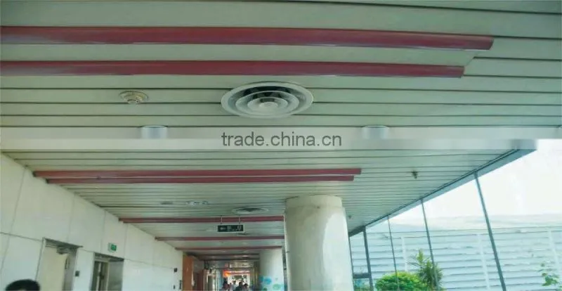 Wooden Grain Windproof S - shaped Interior Aluminum Ceiling Integrated Linear Ceiling