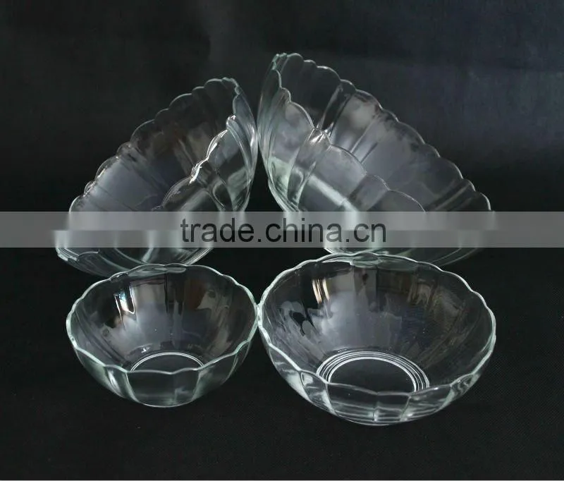 flower shape clear glass bowl set
