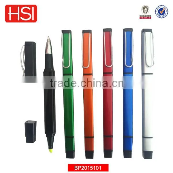 stationery products ball pen and marker pen 2 in 1 ball point pen