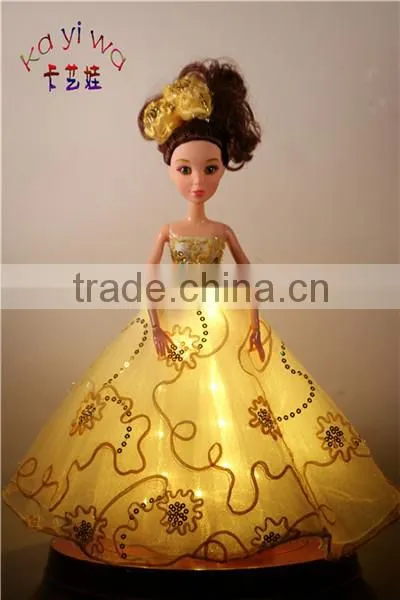 Neon Glow Light Clothes / Beautiful Pincess Dress for LED Dolls