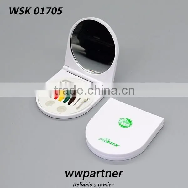 hotel cosmetic mirror with sewing kit