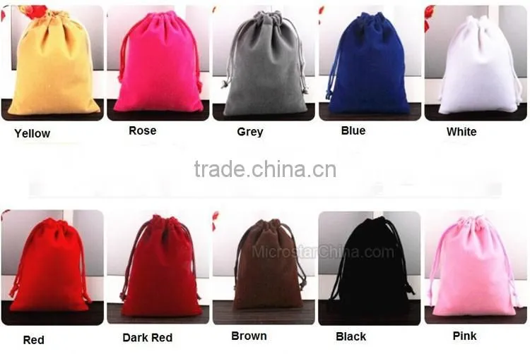29 Sizes In Stock Custom Velvet Drawstring Printed Pouch Jewelry Velvet Pouches Wholesale