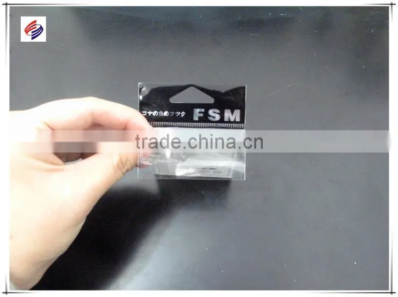 printed bopp bags for fish hooks packaging with paper card inserted