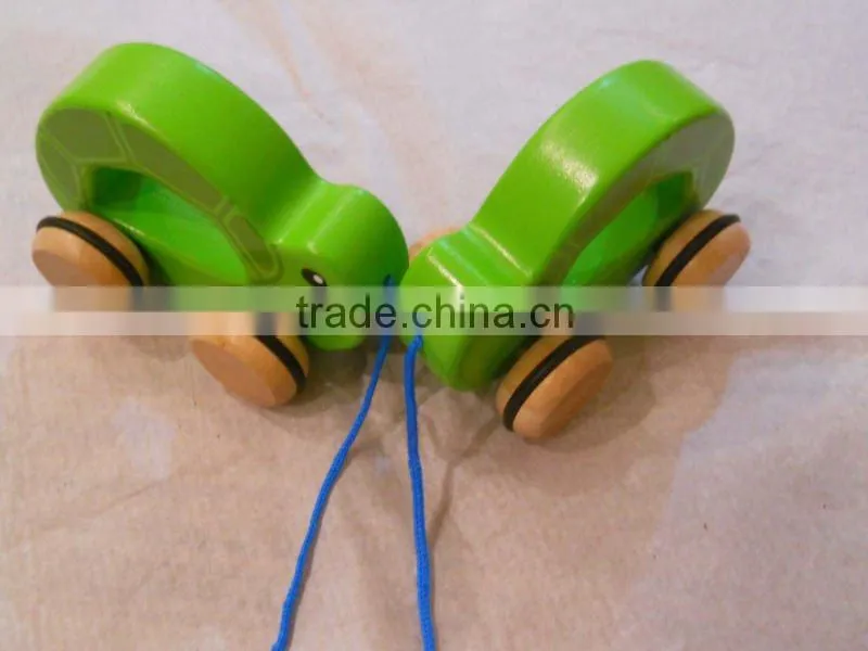 new wood animal pulling trailer or cart toy for children