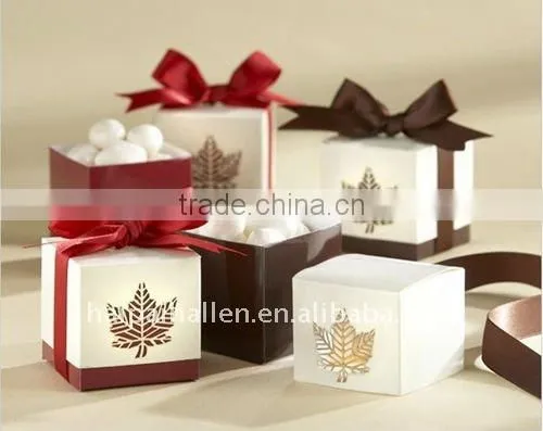 Customized candy box with ribbon decoration
