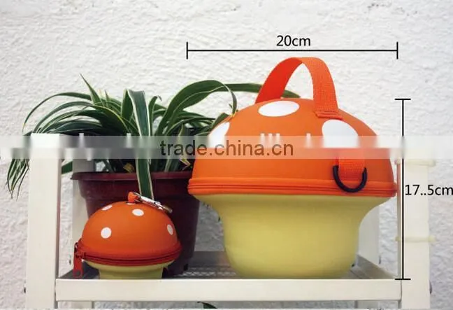 New design EVA Green color mushroom shape wholesale handbag/High grade oranger color mushroom handbag for children