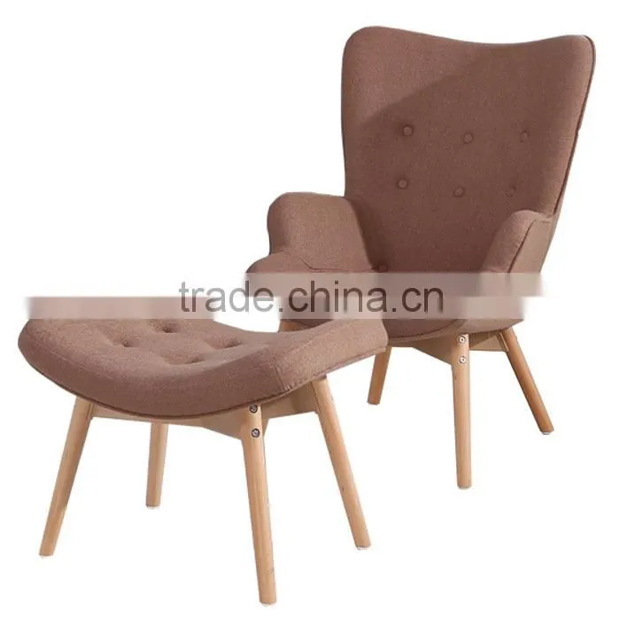 Classical rattan back uphostelry fabric salon chair