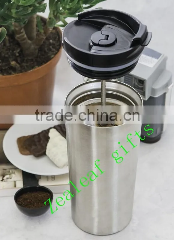 Vacuum flask Insulated French Press Travel Mug Stainless Steel Tumbler