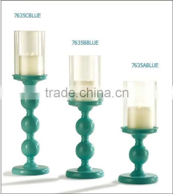 Cold Rolled Steel Metal Hurricane With Clear Glass And Color Stand