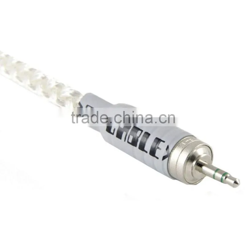 silver cable 3.5mm MALE to MALE Stereo Audio Cable Moon goddes & Plug CANARE F12