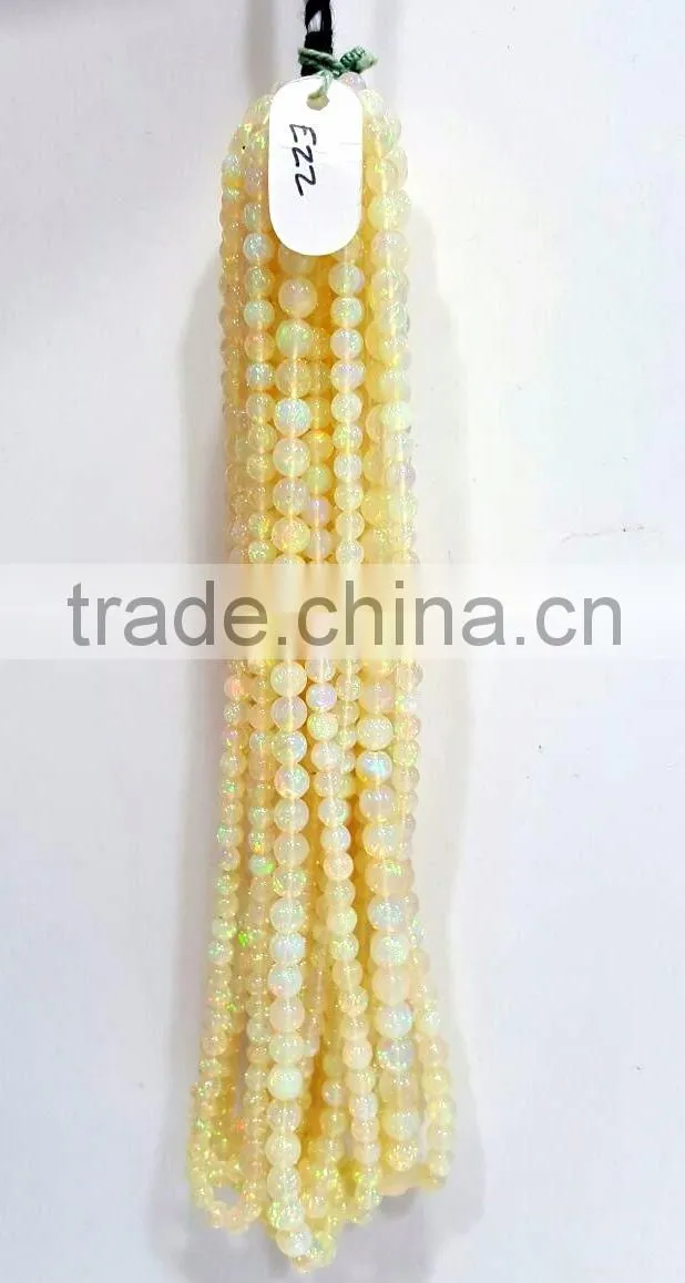 #EZZ Top Quality Round Plain Bead Strand Ethiopian Opal