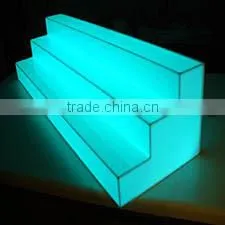 3 steps led light bar liquor display shelf custom all size wine bottle display stand