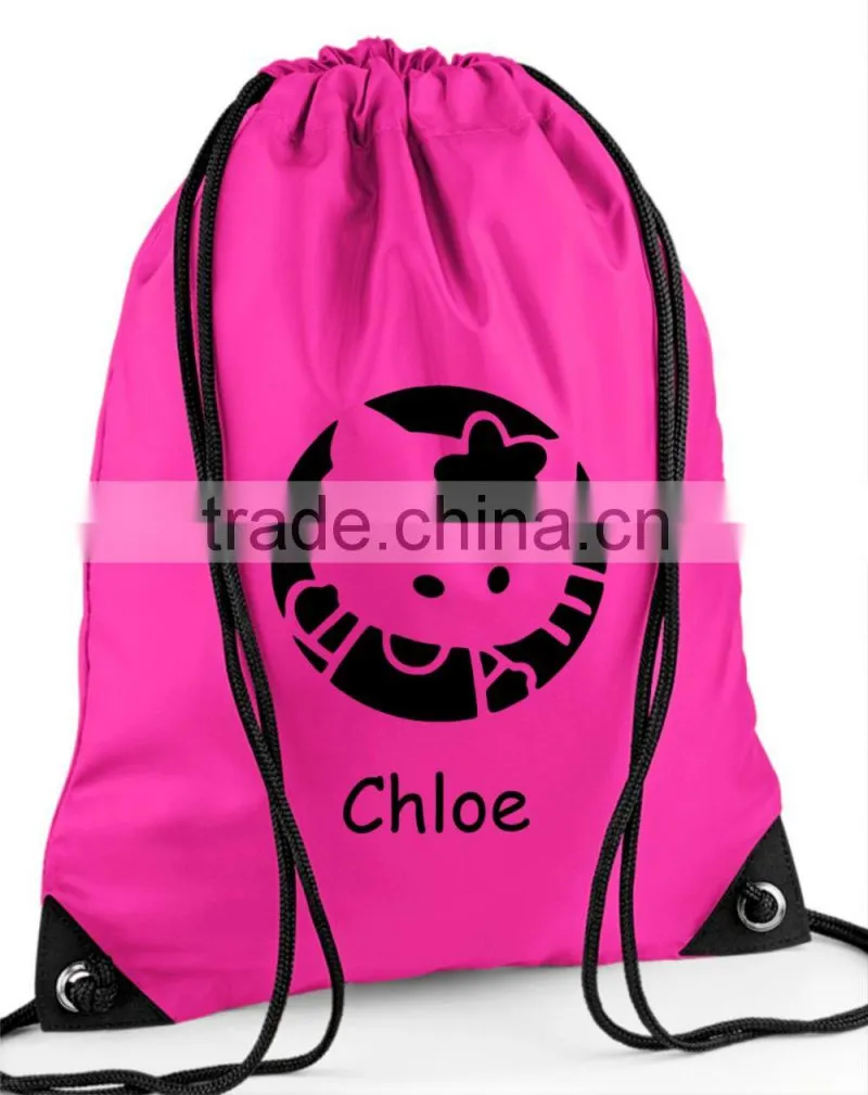 New fashion design china wholesale 100% cotton sport drawstring backpack