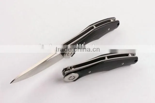 OEM Titanium alloy and G10 handle material knife with black gift box