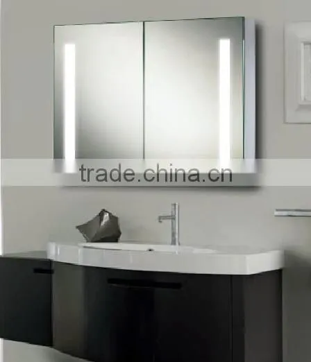 LED bathroom mirror cabinet for high class hotel projct with shaver socket