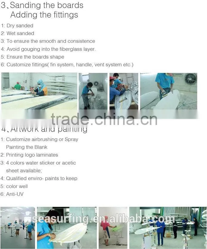 2016 High quality colorful fiberglass surfboard/EPS SURFBOARD/eps surfboard blank sale
