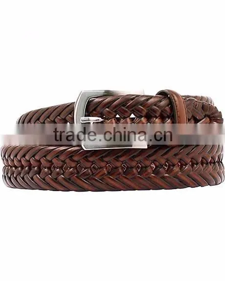 100% Genuine Leather Women's Black Brown Braided Leather Belt