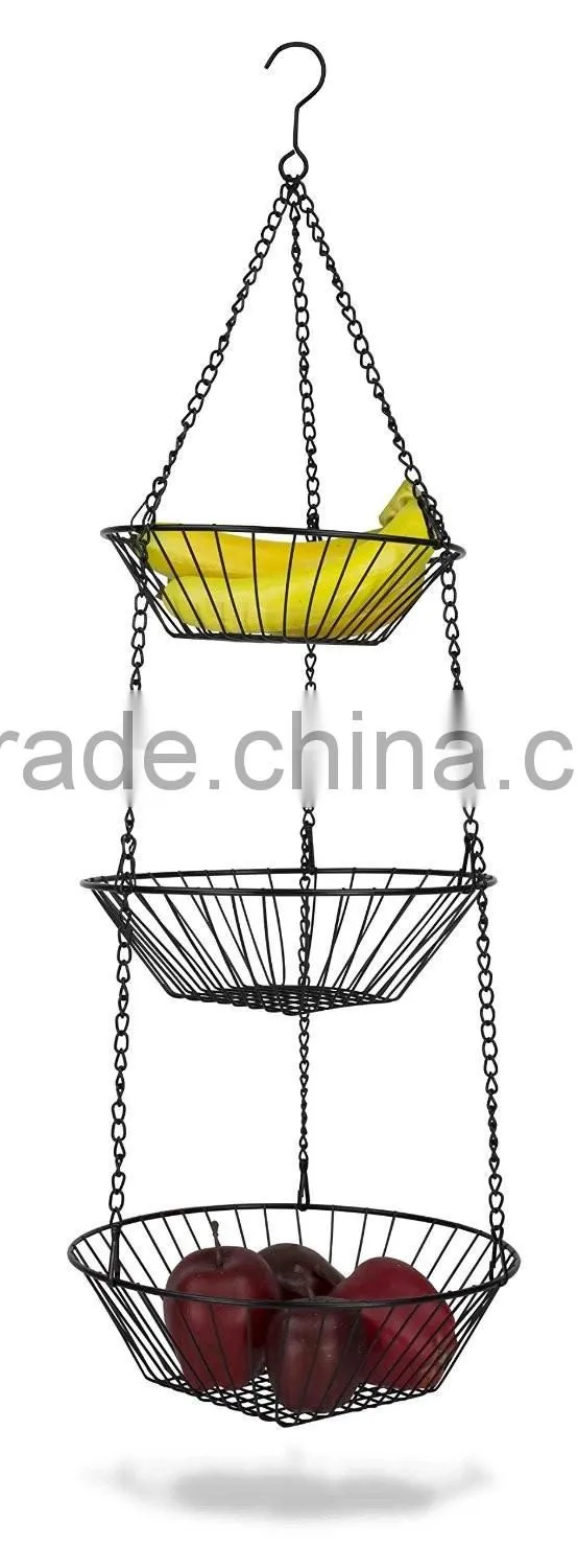 3-Tier Round Iron Hanging Basket