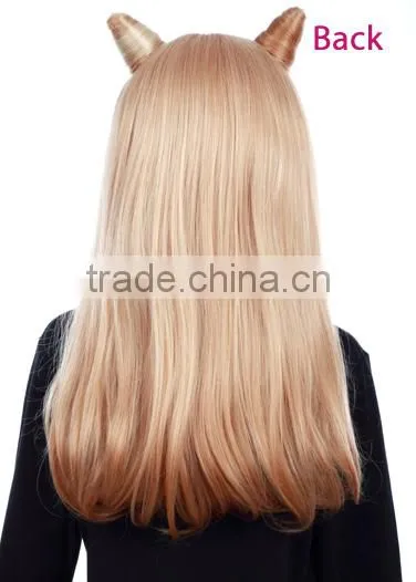 Blonde cosplay wig synthetic league of legends jinx blond cosplay wig japanese hot cosplay wig
