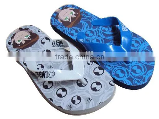 2015 summer trendy men beach slippers with cartoon priting