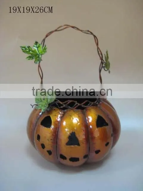 hanging metal pumpkin lamp for halloween decoration