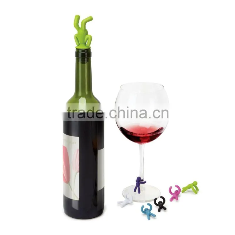 2015 innvoation silicone red wine bottle stopper