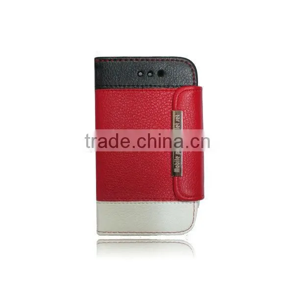 New red stylish wallet leather case cover pouch for sony xperia V LT25i