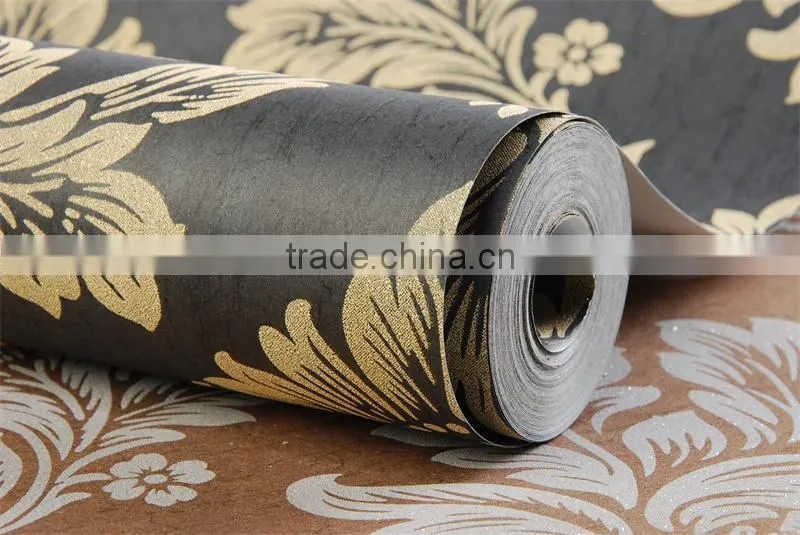 exclusive home decoration high quality non-woven wallpaper/ natural fiber wallpaper