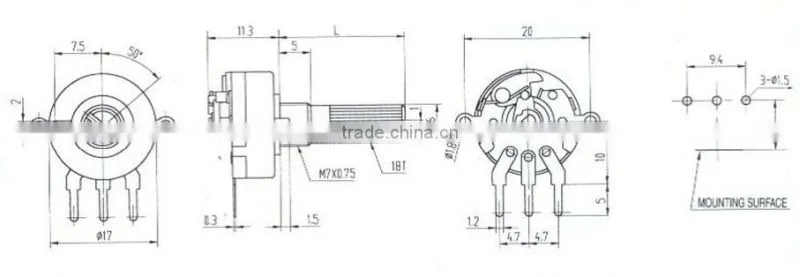potentiometer with switch