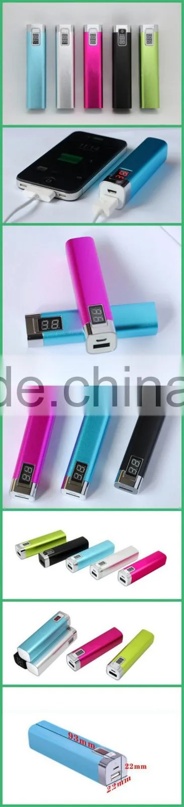 LED mini power bank smart phone charger,High quality promotional portable power bank with stainless casing