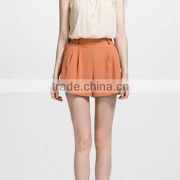 wholesale alibaba OEM china supplier fashion yellow polyester casual women shorts