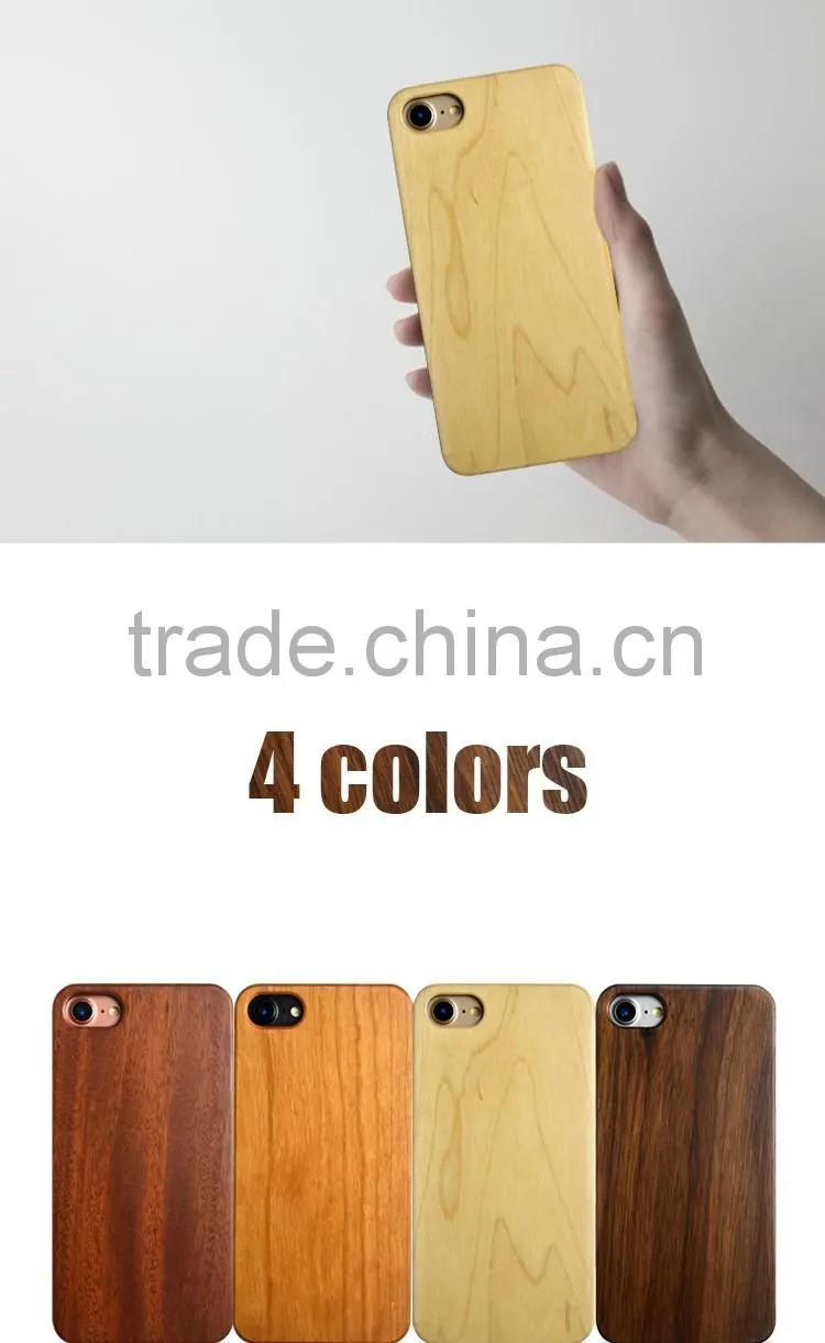 For iPhone 7 Phone Back Real Wooden Case Cover