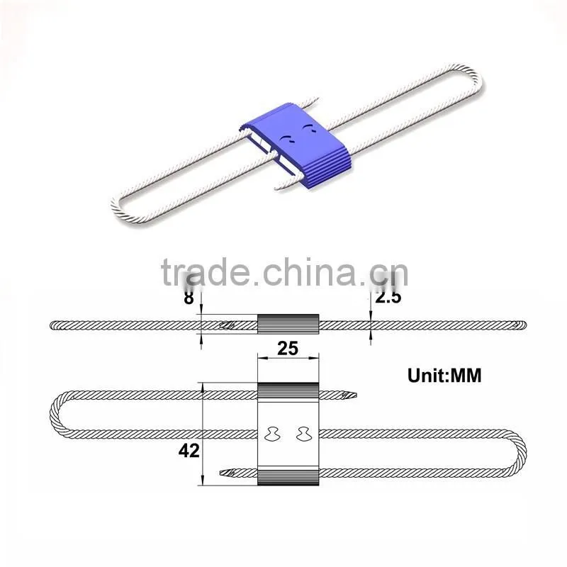 2015 New design Double lock displacement cable seals for containers and trucks DP-025TCH