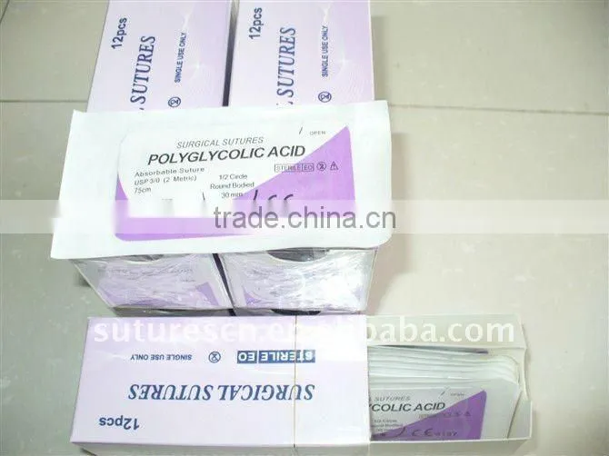 Aborbable PGA suture with needle