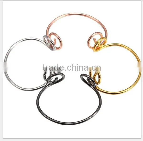 Wholesale Unisex Magnetic Rose Gold Open Bangle Jewelry Straitjacket Bracelet for Women