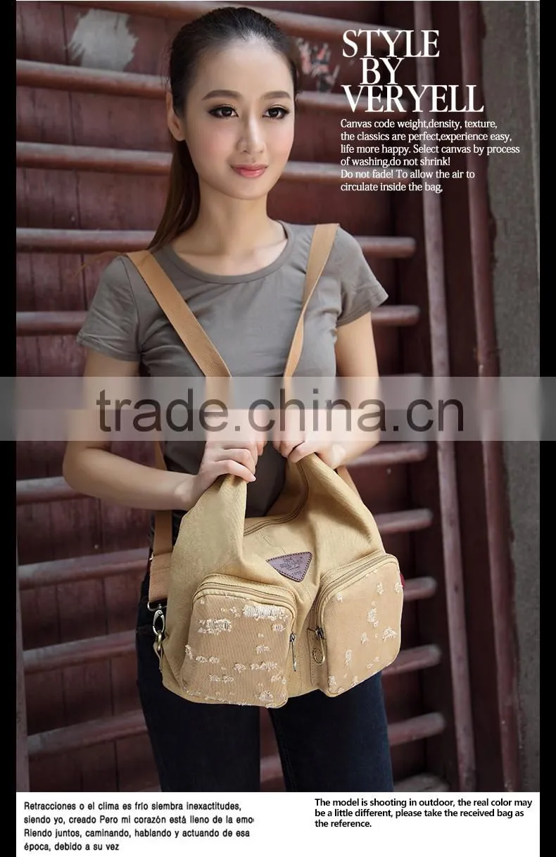 Canvas shoulder bag vintage-latest fashion handbag fashion bags ladies handbags
