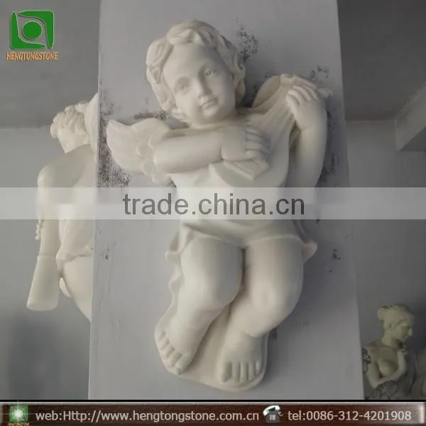 Small White Marble Wall Hanging Angel Statue