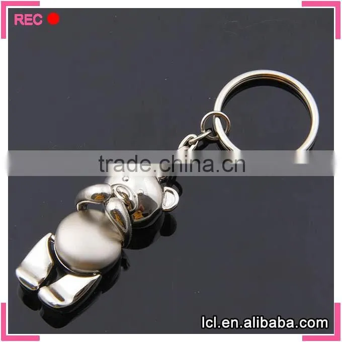 Bear shaped keychain, metal car keychain for girls