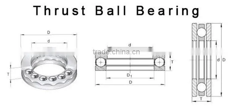 Low friction bearings thrust ball bearing 51118 with steel cage