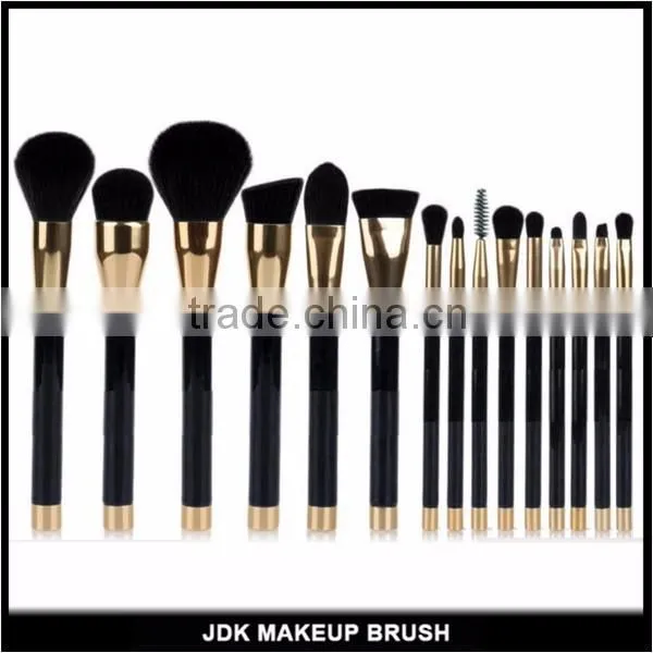 Low MOQ hottest selling unique design 15pcs cosmetic makeup brush set with colorful hair